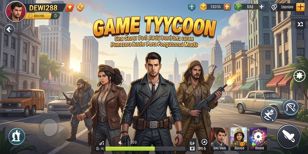 Tampilan gameplay seru DEWI288 dalam membangun kerajaan bisnis.