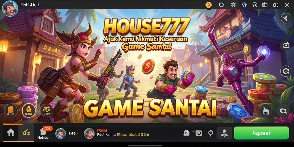 Tampilan gameplay seru dari HOUSE777 yang penuh warna.