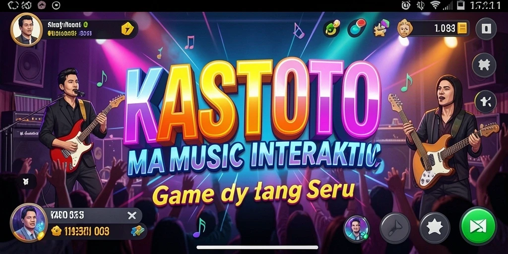 Tampilan antarmuka KASTOTO yang stylish dan menarik saat bermain musik.