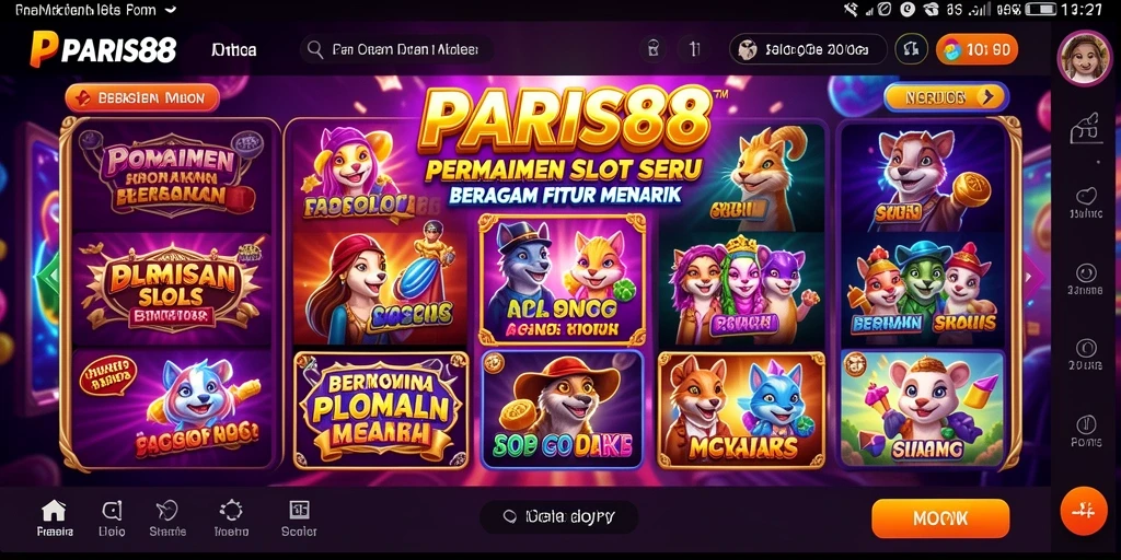 Tampilan gameplay menarik dari permainan slot PARIS88.