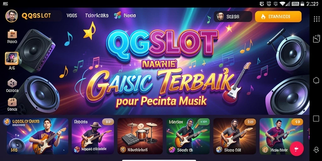 Screenshot gameplay QQSLOT menampilkan toples musik dan tantangan yang seru.