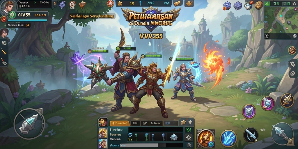 Tampilan gameplay menarik dari dunia MMORPG VV55.