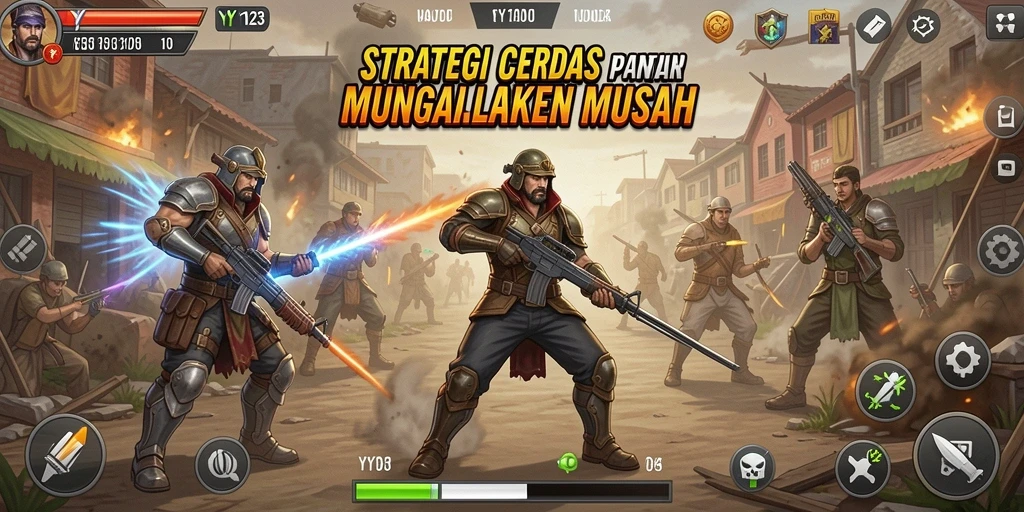 Tampilan gameplay menegangkan dari YY123 dengan taktik serangan.